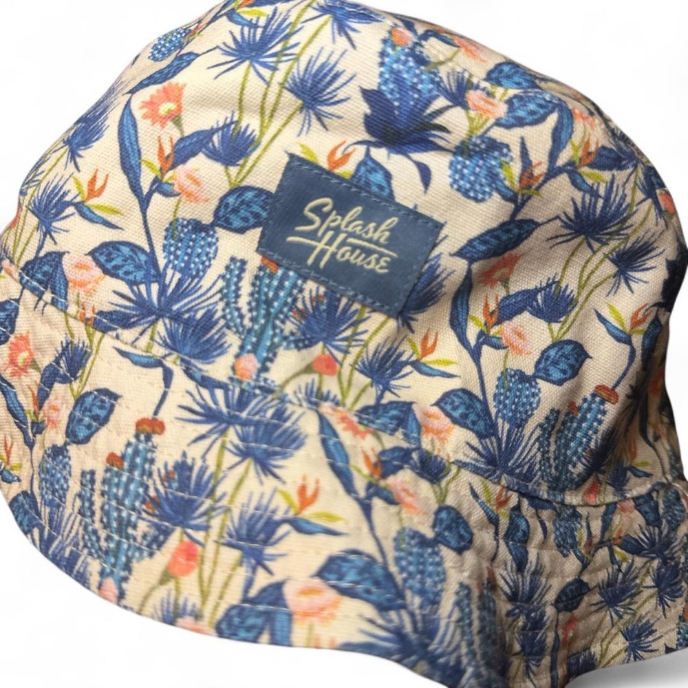 NWOT Splash House Unisex Reversible Floral Print & Khaki Cream Bucket Hat — OS - Picture 3 of 7